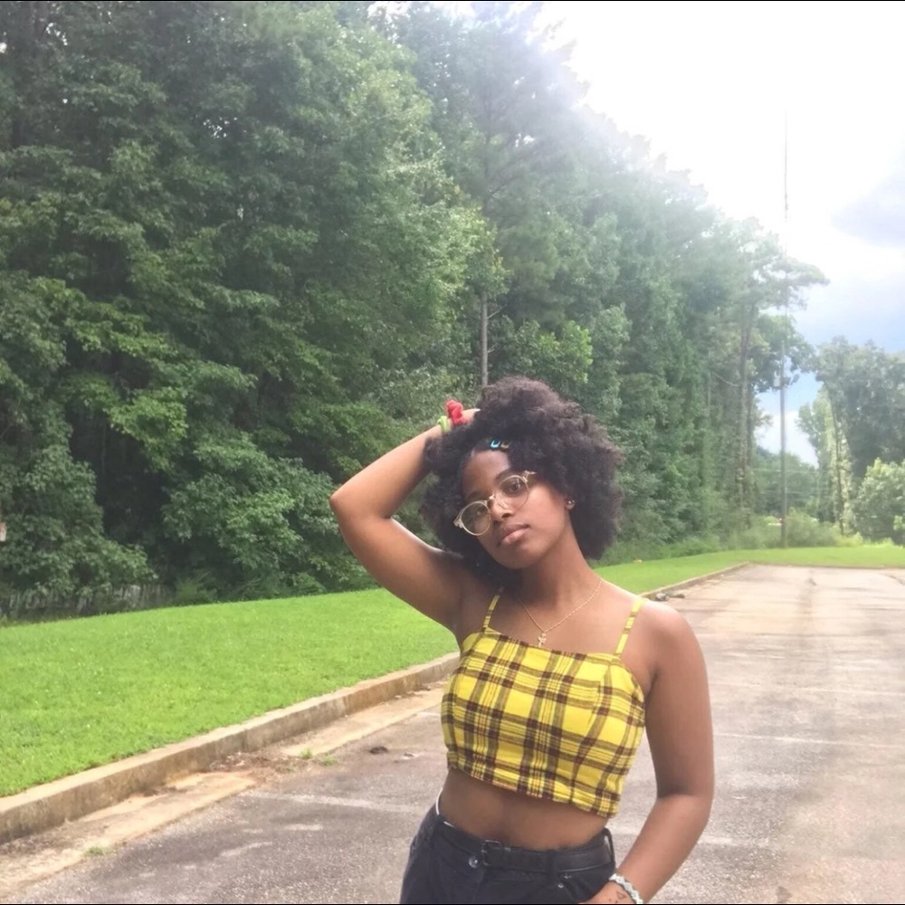 Yellow Plaid Crop Top